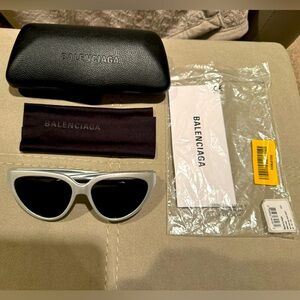 Brand New Authentic Balenciaga Sunglasses in Silver